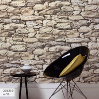 Papier peint vinyle PVC ignifuge et écologique, style industriel moderne, design pierre naturelle, pour mur TV et hall d'hôtel