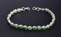 Bracelet tennis en argent sterling 925 avec pierre précieuse diopside chromée, fabricant de bijoux en gros