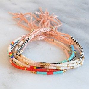 Tiny Beaded <b>Bracelets</b>, Adjustable String <b>Bracelet</b>, Seed <b>Bead</b> <b>Bracelet</b>, Layering <b>Bracelet</b>, Friendship <b>Bracelet</b>, Minimalist Everyd - Product Image 1