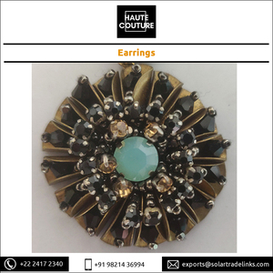 Personalización disponible para pendientes de mujer de tamaño pequeño hechos a mano, ropa informal, forma circular redonda con bolsillos de metal y piedras - Product Image 6