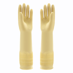 Teclef — gants ménagers en caoutchouc naturel, Long, taille L (40cm), protection de la peau à utiliser à la main, pour le lavage et le nettoyage - Product Image 2