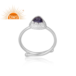Beautiful Iolite Gemstone <b>Ring</b> Jewelry Supplier <b>Set</b> 925 Sterling <b>Silver</b> Adjustable Band <b>Ring</b> Jewelry Manufacturer - Product Image 2