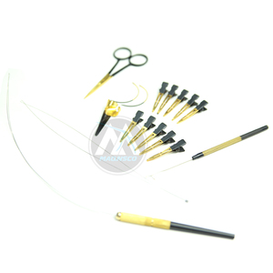 Kit d'outils d'extension de cheveux Micro perle de qualité supérieure outils de cheveux en acier inoxydable avec ensemble de pinces en nylon noir/or Extensions de cheveux - Product Image 3