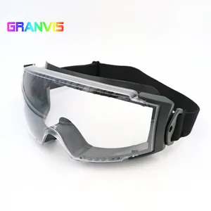 CE EN166 ANSI Z87.1 safety goggles for industrial with adjustable headband wrap around design for well protection