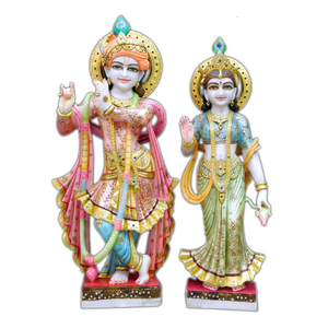 Estatua excelente de mármol, estatua colorida de Radha Krishna - Product Image 1