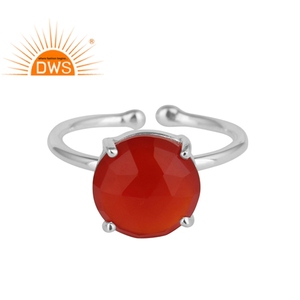 Prong <b>Set</b> Red Onyx Gemstone Jewelry Wholesaler 925 <b>Sterling</b> Fine <b>Silver</b> <b>Ring</b> Jewelry Manufacturer - Product Image 1