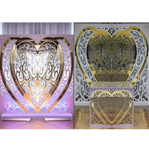 Telón de fondo de boda con forma de corazón, accesorios de Metal para escenario de boda, marco de Metal de hierro, arco de boda en forma de corazón, accesorios de Metal - Product Image 1