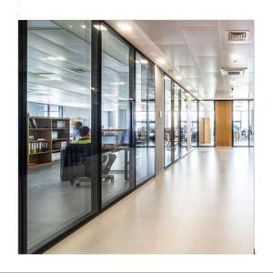 Sistema de Paredes Divisorias Modulares de Aluminio Ebunge, Mampara de Vidrio Transparente para Muebles de Oficina - Product Image 2