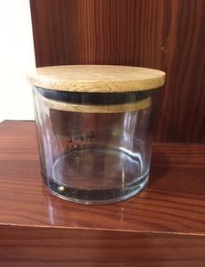 Bougeoir en verre transparent avec couvercle en bois, pot de bougie vide avec couvercle en bambou, vente en gros, coloré - Product Image 3