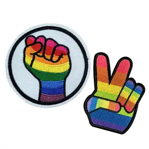 Apliques de arcoíris para manualidades, parches de hierro, bordado de Orgullo Gay, pegatina