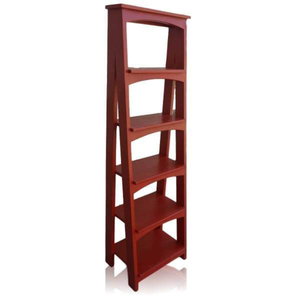 Red <b>Ladder</b> Display Racks Solid <b>Wood</b> Bookcases With Metal Crafts Living Room Cabinets Storage Holders for Home Decor - Product Image 2