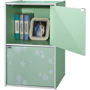 Living room 2-Tier <b>Cabinet</b> with 2-Door in Flower Pattern - Product Image 4