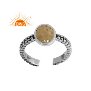 Anillo de plata oxidada antiguo, fabricante de joyería de moda para niñas, anillo ajustable de latón y plata 925, Colección Vintage - Product Image 1