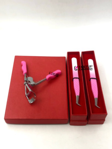 Pince à épiler d'extension de cils de volume de botte russe revêtement en poudre Double couleur avec outil de beauté de bigoudi d'acier inoxydable de poignée de diamant - Product Image 2