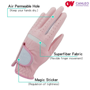 Canlion — gants de Golf pour femmes, rose, Micro Fiber souple, respirant, antidérapant, gauche et droite, sport - Product Image 4