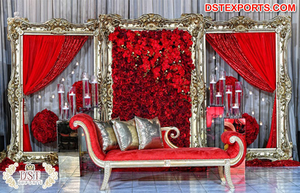 อุปกรณ์ตกแต่งเวทีงานแต่งงานในเอเชียที่ได้รับความนิยมในแถบ Paisleys สีทองรับเวทีงานแต่งงานฉากหลังสำหรับงานอีเวนต์และพิธี - Product Image 5