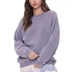 O-Neck Oversize Sweatshirt Women Clothing Long Sleeve Cotton Fleece Sweatshirts