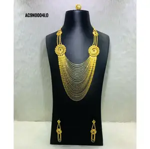 Kalung Panjang Lapis Emas 24K Rani Haar Set Perhiasan Standar Kualitas Terbaik Berlapis Emas 24K Kalung Panjang Rani Haar