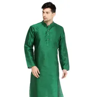 メンズインドコットンシルクファンシークルタパジャマインドの伝統的なウェディングドレスシャツ男性用