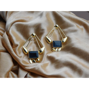 Pendientes de tuerca de piedra de Latón chapado en oro para niñas y mujeres, joyería de moda india hecha a mano, venta al por mayor - Product Image 6