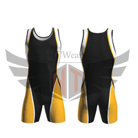 AIEOE Men's Wrestling Singlet - Justaucorps Homme Respirant Gym Lutte Natation - Noir Ou Couleurs