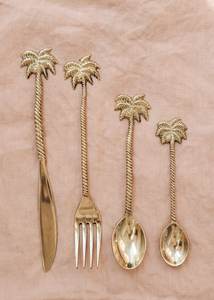 New Flatware <b>Sets</b> butterfly Gold Brass Metal <b>Tea</b> Spoon Cutlery <b>Set</b> for Restaurant - Product Image 5
