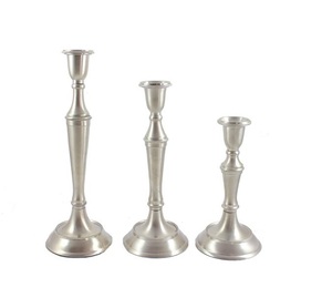 Handmade BRASSWORLD INDIA Solid <b>Silver</b> Brass <b>Candlestick</b> Holder Tall Metal Candle Stand for Home Decoration - Product Image 2