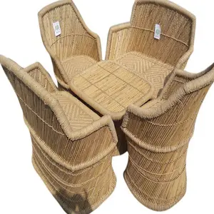 Mobili Moderni in Vimini per Tutte le Stagioni, Sedie e Tavolo per Soggiorno, Bar, Caffè, Casa, Arredamento da Esterno in Rattan - Product Image 1