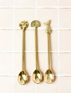 Cuillère à fourchette en laiton, 4 pièces différentes tailles, cuillère à fourchette pour la vaisselle décorative, meilleur poli pour emballage personnalisé cuillère en laiton - Product Image 5