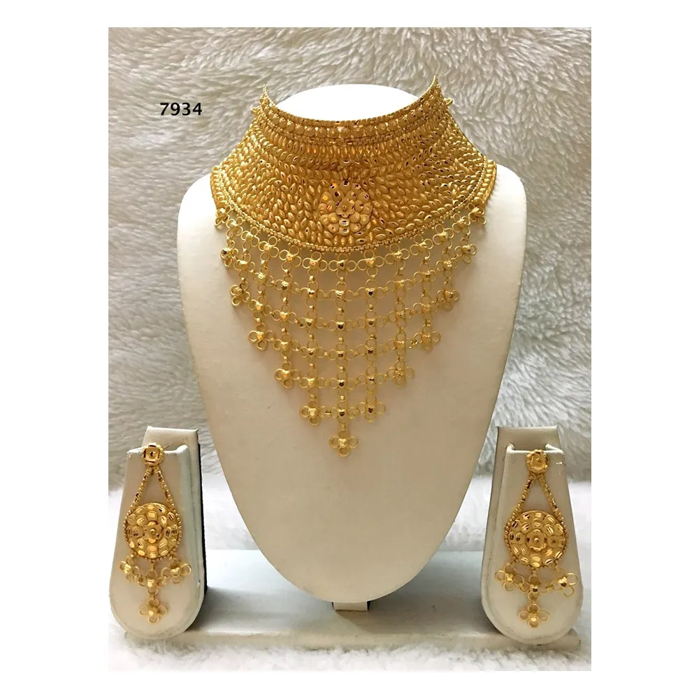 New Classic Beautiful Jewellery Set African Gold Plated Bridal Gift