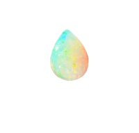 Opale d'Éthiopie naturelle non traitée de haute qualité, taille cabochon en forme de poire, 5,00 carats, pierre précieuse lâche, blanc, feu multicolore, IGI Sadiya