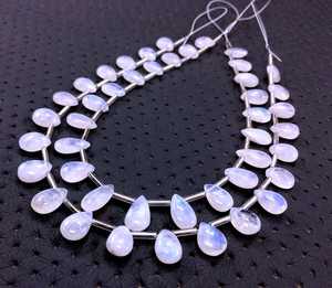 22 Piece Natural <b>Rainbow</b> Moonstone Beads High Quality White Blue Flashy Smooth Pear for Jewelry Making <b>Top</b> Indian Wholesaler - Product Image 3