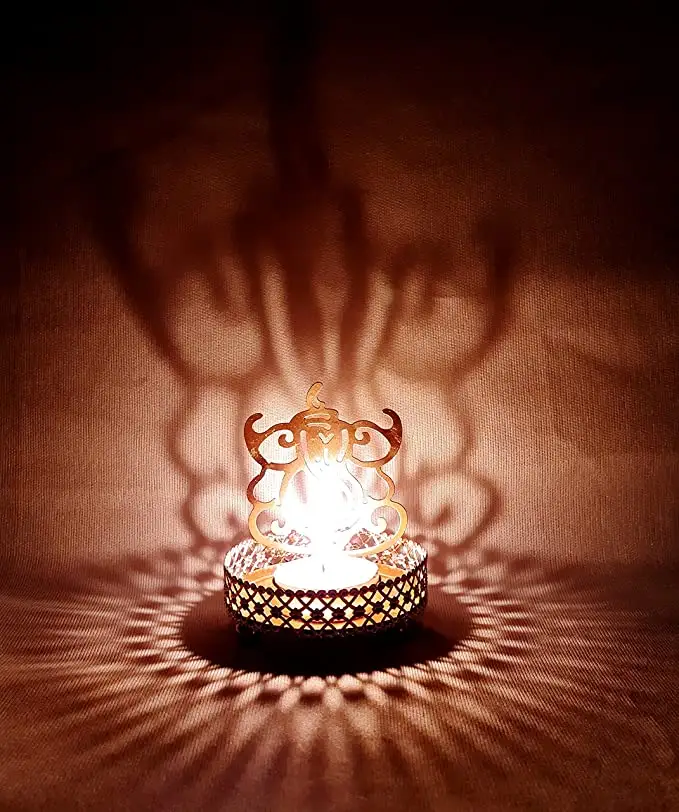 Suporte de vela tipo ganesha, conjunto de velas de metal tradicional para decoração em mesa e suporte votivo