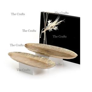 Ensemble de 2 plateaux de service en chocolat de tailles différentes, couleur or métallique, vaisselle de haute qualité, plateau de service alimentaire pour la maison - Product Image 1