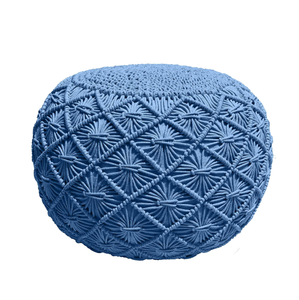 Otomano hechos a mano de algodón de Macrame PUF - Product Image 1