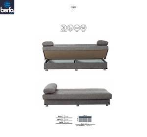 Modern Turkish Modular Foldable Click Clack <b>Sofa</b> <b>Bed</b> Teeny Living Room Bedroom Upholstered Fabric - Product Image 2