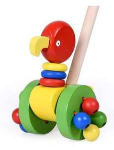 Sveglia multifunzionale di imparare a camminare carrello del giocattolo del bambino Del Bambino del fumetto di legno giocattoli animale trolley giochi girello carrello per i bambini - Product Image 5