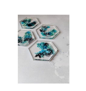 Stone <b>Coasters</b> <b>Drink</b> <b>Coasters</b> Cup Mats <b>for</b> <b>Drinks</b> <b>Coaster</b> Hexagon Shape <b>for</b> White Color - Product Image 1