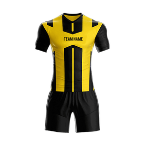サッカーシャツとショーツセット 黒と黄色 チャンピオン（CHAMPION）（メンズ）バスケットボールウェア