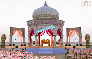 Grand Mandap de mariage doré sculpté, Mandap de mariage hindou doré sculpté aux États-Unis, Mandap de mariage indien en FRP, Fabricant de Mandap aux États-Unis - Product Image 5