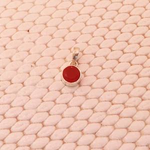 925 argent Sterling beau papillon pendentif religieux mignon cornaline coupe pierre précieuse diamant pierre principale lunette réglage bijoux - Product Image 2