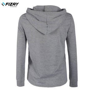 Chándal deportivo ajustado para mujer, chaqueta con capucha de gimnasio de Color sólido con cremallera, decoración de logotipo, suéteres de tela tejida ligera, sudaderas con capucha - Product Image 3