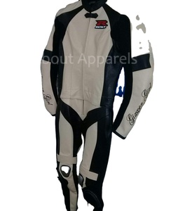 ชุดมอเตอร์ไซด์หนังวัวสำหรับเล่นกีฬามอเตอร์ไซด์ระบายอากาศได้ดีสีแดงและสีดำกันลม - Product Image 1