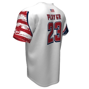 USA NICE DESIGN BASEBALL JERSEY UNIFORME SOFTBALL Évacuation de l'humidité Flatlock Couture à manches courtes Sportswear Propre Logo Design - Product Image 4