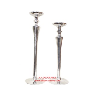Lot de 2 bougeoirs en argent pour décoration de mariage et événements et décoration de fête Nouveau bougeoir fait à la main - Product Image 1