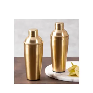 黄铜铜鸡尾酒调酒器定制调酒师，带双杠派对用具，使用最佳颜色热卖产品