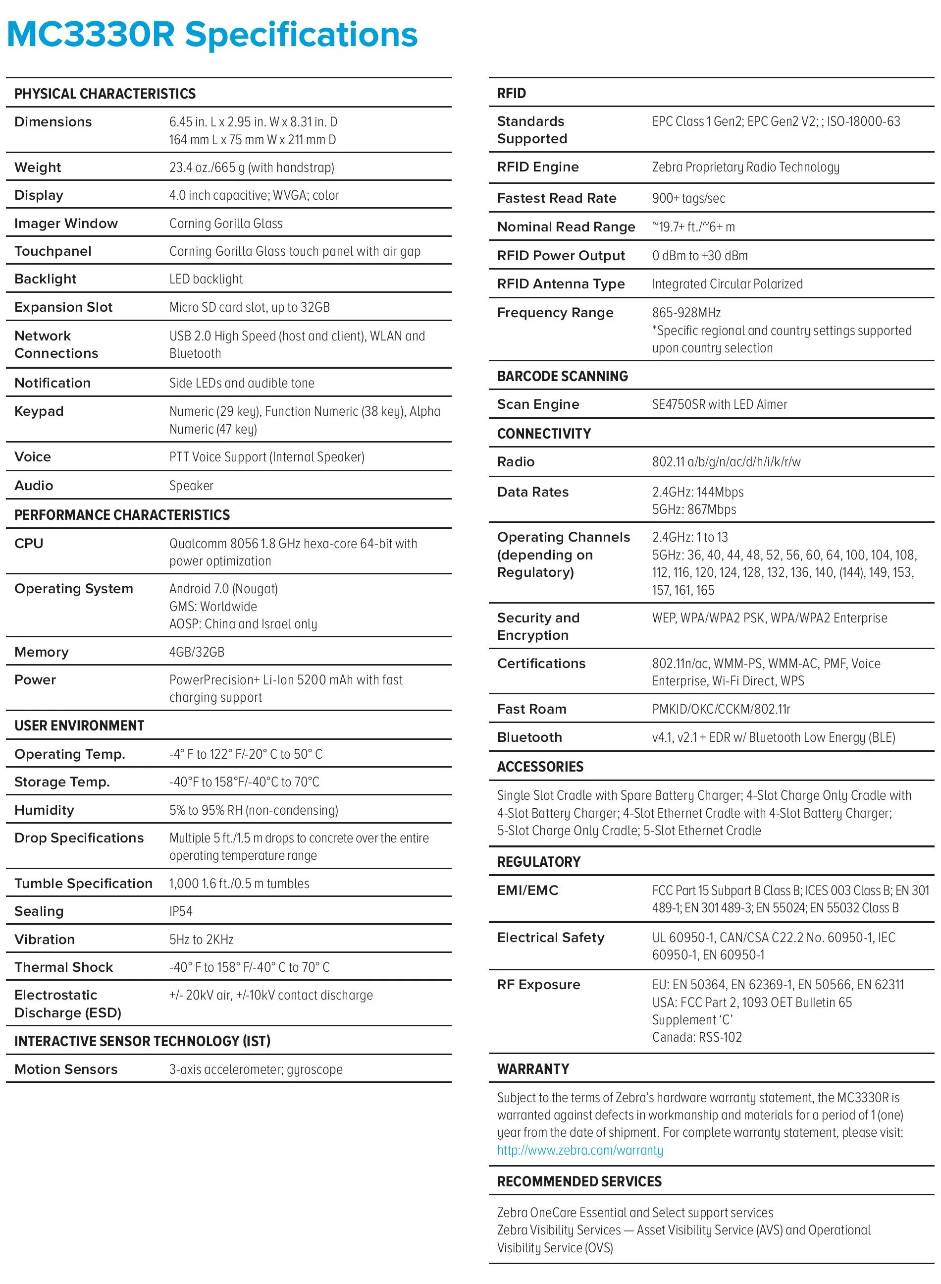 MC3330R BEST-IN-CLASS MID-RANGE RFID READ PERFORMANCE WITH A POWERFUL ANDROID PLATFORM