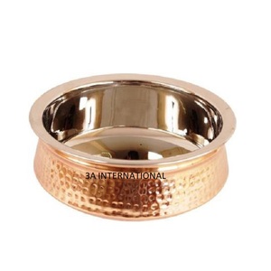 Olla de cobre de diseño martillado para cocinar y servir comida, para uso de Catering, fabricada por la India, venta directa de fábrica - Product Image 1