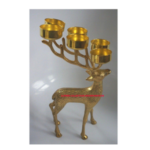 Soporte de luz de té de cornamenta dorada, decoración de boda, Navidad, hogar y complejo turístico decorativo - Product Image 1