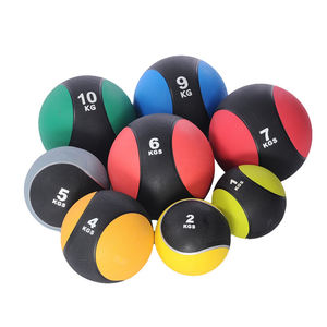 Bola de Medicina de goma sólida de doble Color, personalizada, ejercicio central, Bola de peso, equilibrio, medicina - Product Image 6